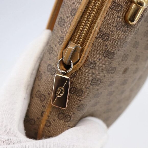 GUCCI Micro GG Supreme Shoulder Bag PVC Beige Gold 007 104 4916 Auth BA7113 - Picture 9 of 16
